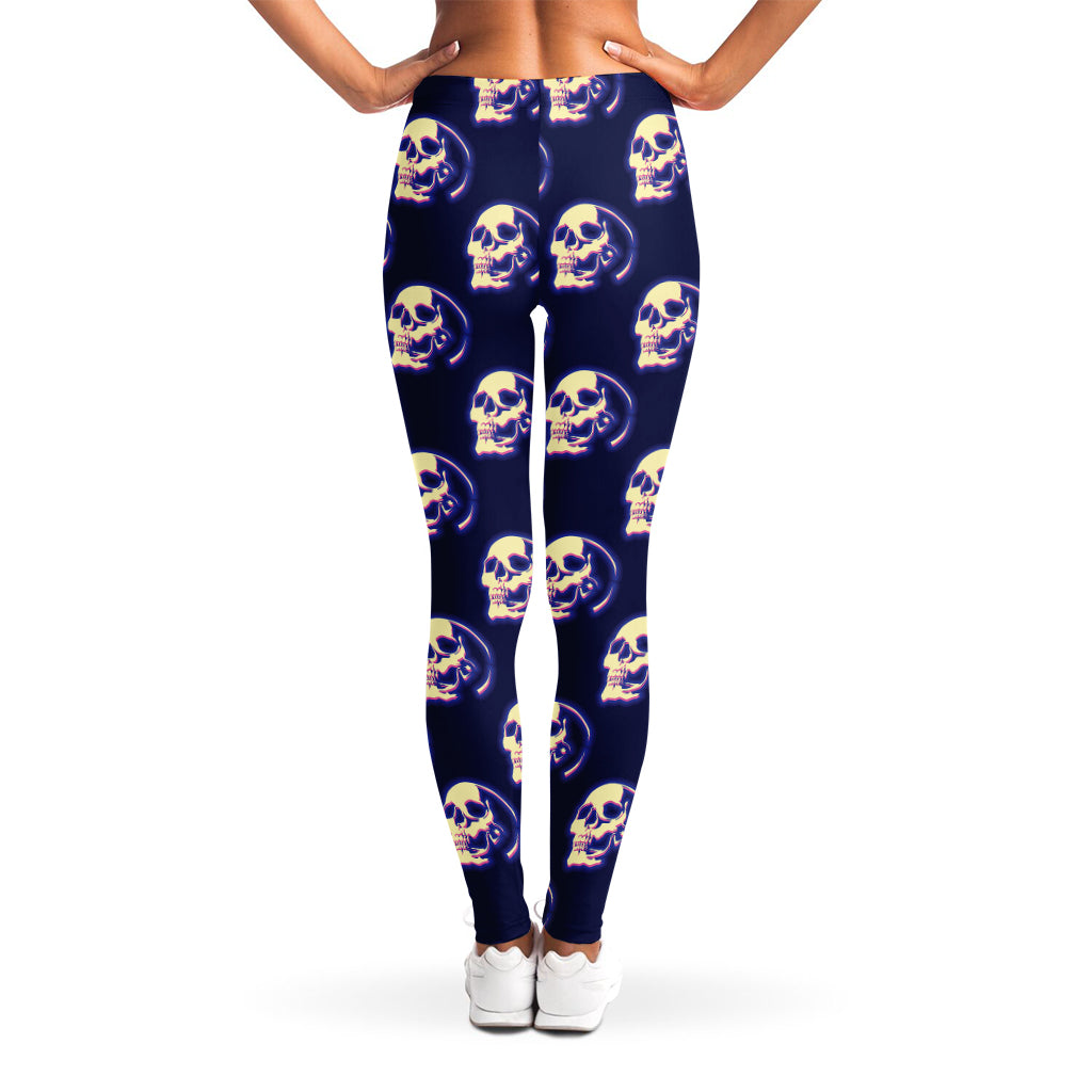 Trippy Skull Pattern Print Women's Leggings