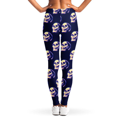 Trippy Skull Pattern Print Women's Leggings