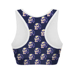 Trippy Skull Pattern Print Women's Sports Bra