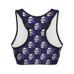 Trippy Skull Pattern Print Women's Sports Bra