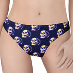 Trippy Skull Pattern Print Women's Thong