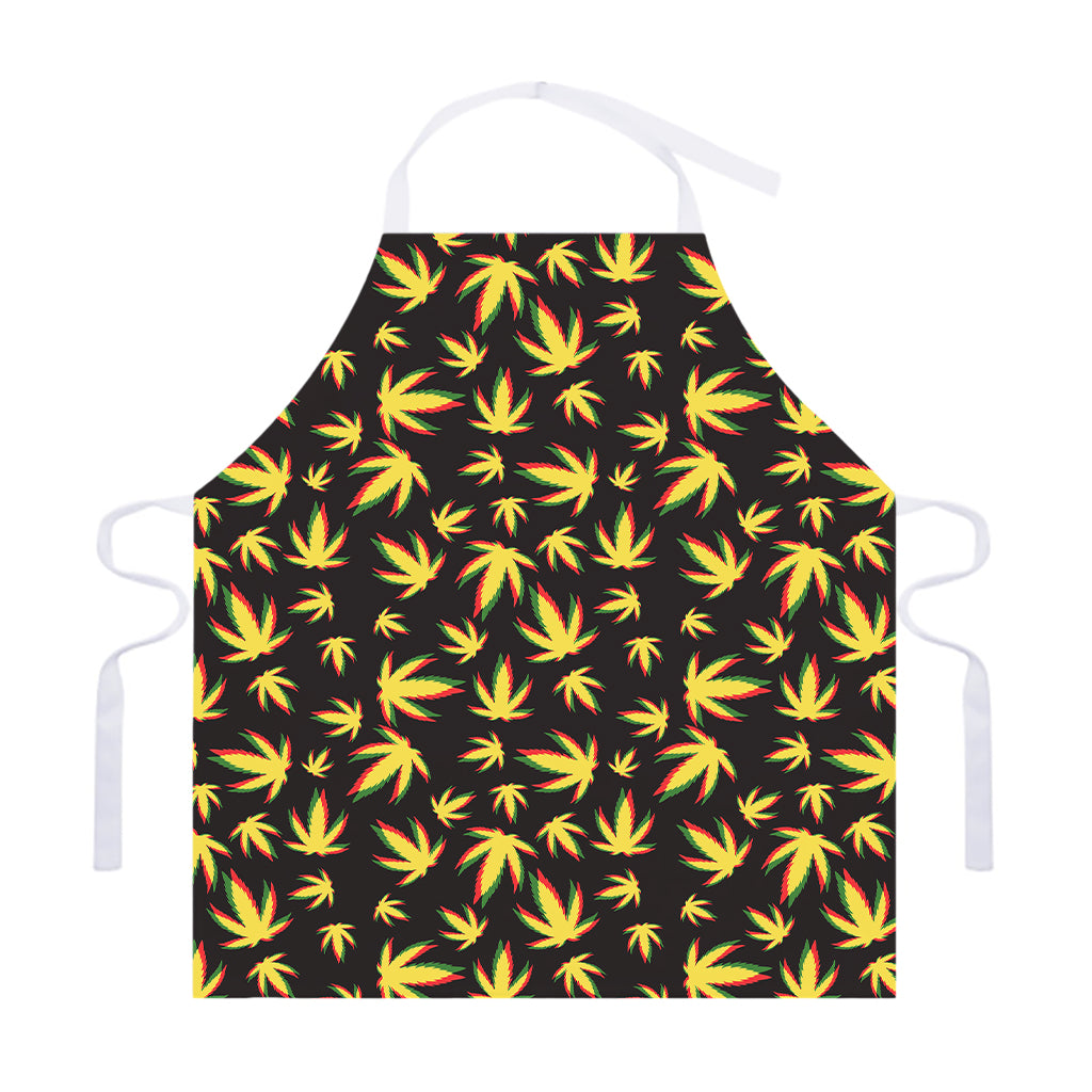 Trippy Weed Leaf Pattern Print Adjustable Apron