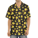 Trippy Weed Leaf Pattern Print Aloha Shirt