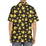 Trippy Weed Leaf Pattern Print Aloha Shirt
