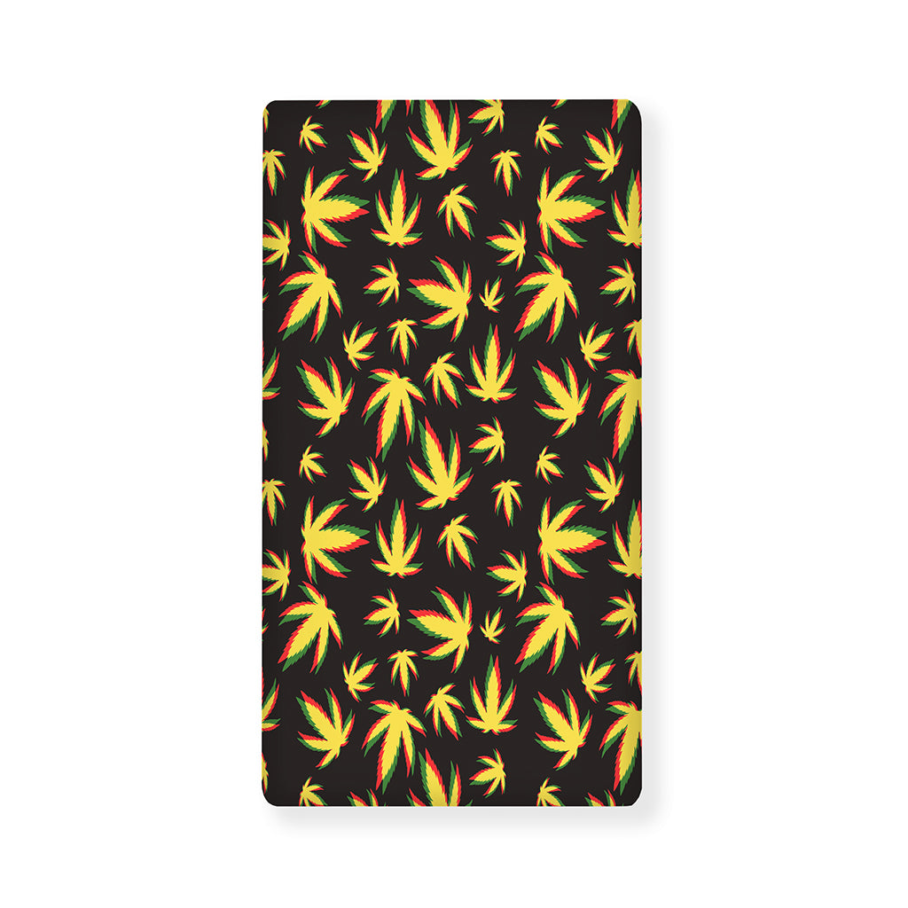 Trippy Weed Leaf Pattern Print Baby Crib Sheet
