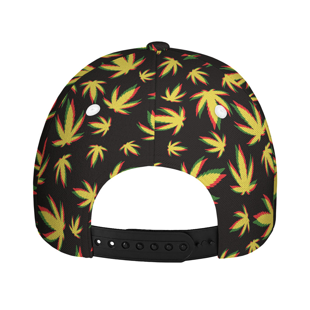 Trippy Weed Leaf Pattern Print Baseball Cap