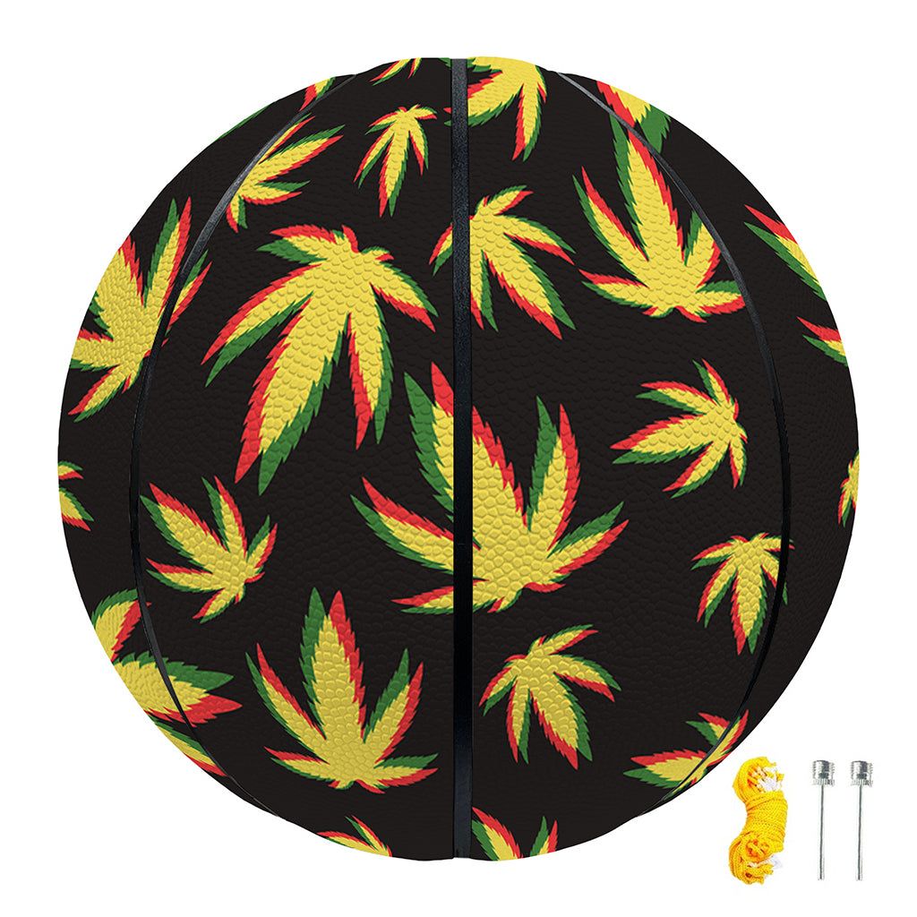 Trippy Weed Leaf Pattern Print Basketball