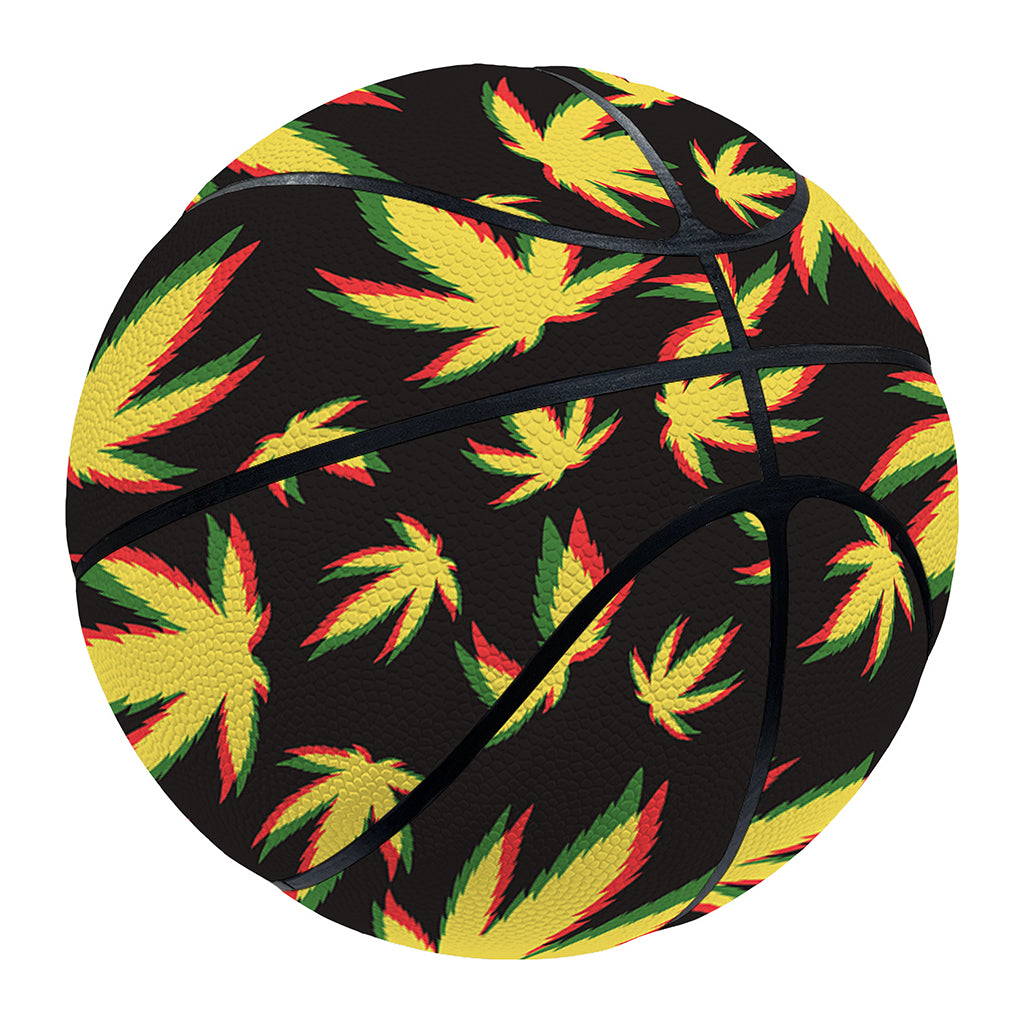Trippy Weed Leaf Pattern Print Basketball