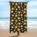 Trippy Weed Leaf Pattern Print Beach Towel