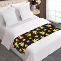 Trippy Weed Leaf Pattern Print Bed Runner