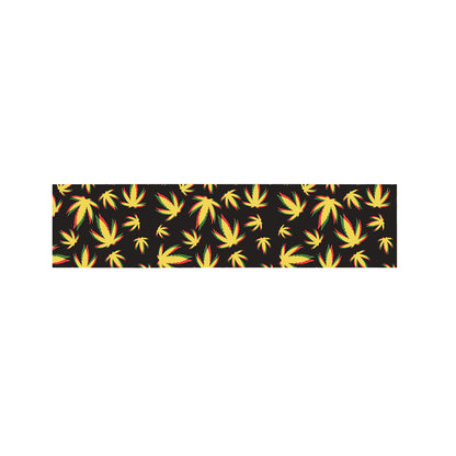 Trippy Weed Leaf Pattern Print Bed Runner