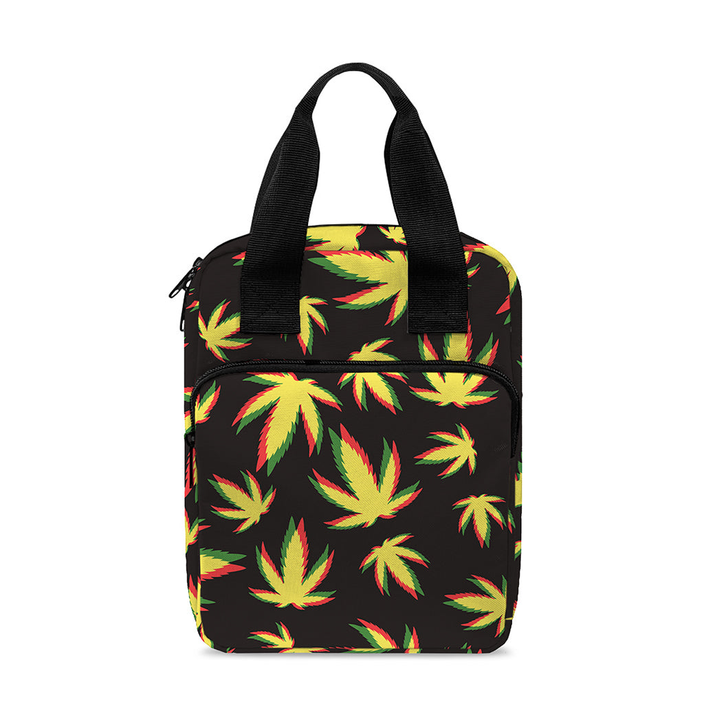 Trippy Weed Leaf Pattern Print Bible Tote Bag