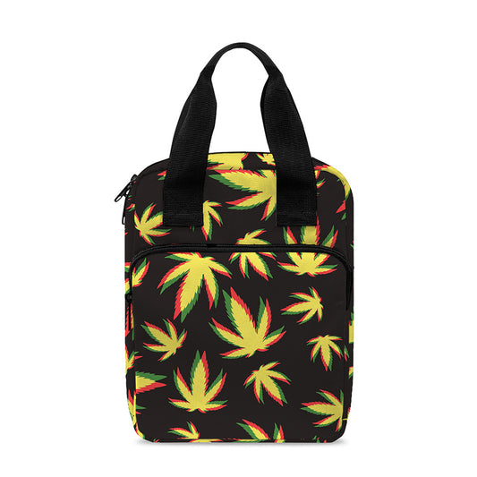 Trippy Weed Leaf Pattern Print Bible Tote Bag