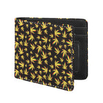 Trippy Weed Leaf Pattern Print Bifold Wallet