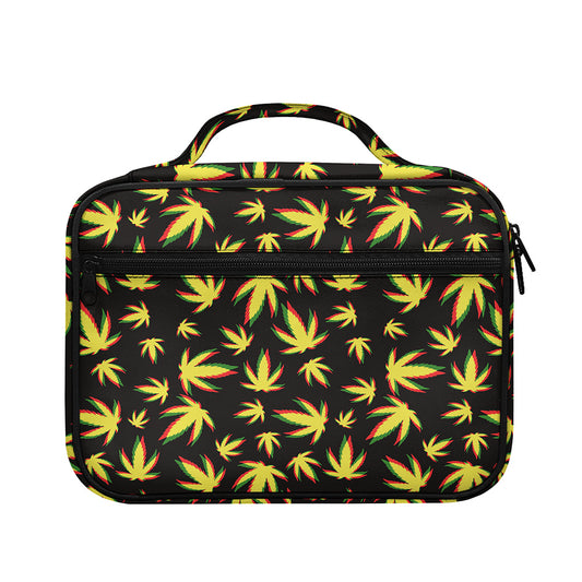 Trippy Weed Leaf Pattern Print Briefcase Bible Bag