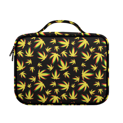 Trippy Weed Leaf Pattern Print Briefcase Bible Bag