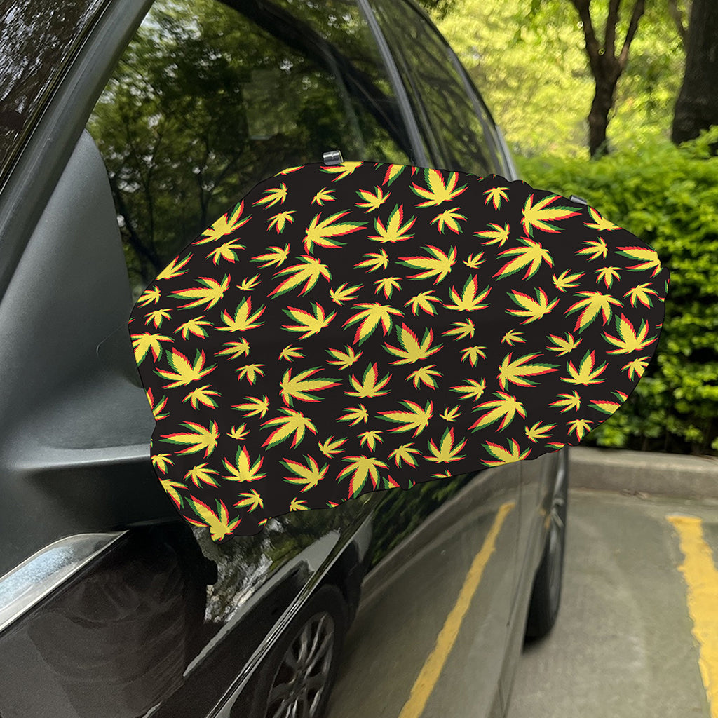 Trippy Weed Leaf Pattern Print Car Side Mirror Covers