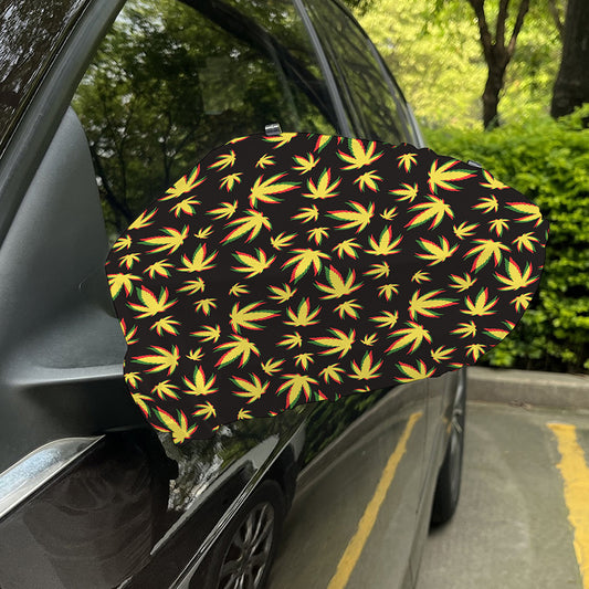 Trippy Weed Leaf Pattern Print Car Side Mirror Covers