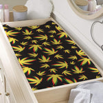 Trippy Weed Leaf Pattern Print Changing Pad Cover