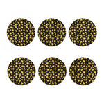 Trippy Weed Leaf Pattern Print Coaster Set
