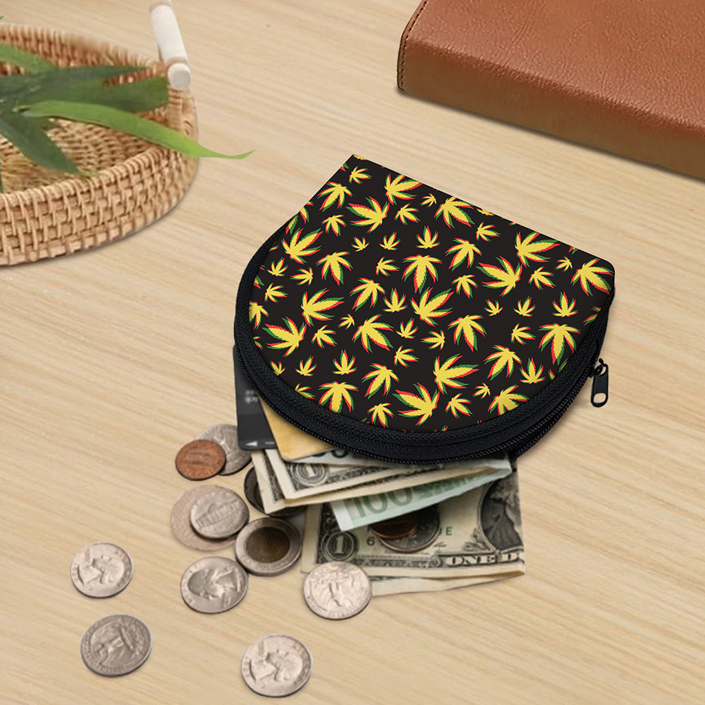 Trippy Weed Leaf Pattern Print Coin Purse