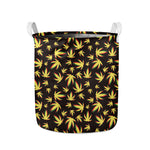 Trippy Weed Leaf Pattern Print Collapsible Laundry Basket