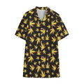 Trippy Weed Leaf Pattern Print Cotton Hawaiian Shirt