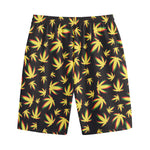 Trippy Weed Leaf Pattern Print Cotton Shorts