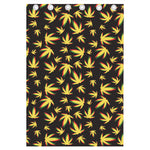 Trippy Weed Leaf Pattern Print Curtain