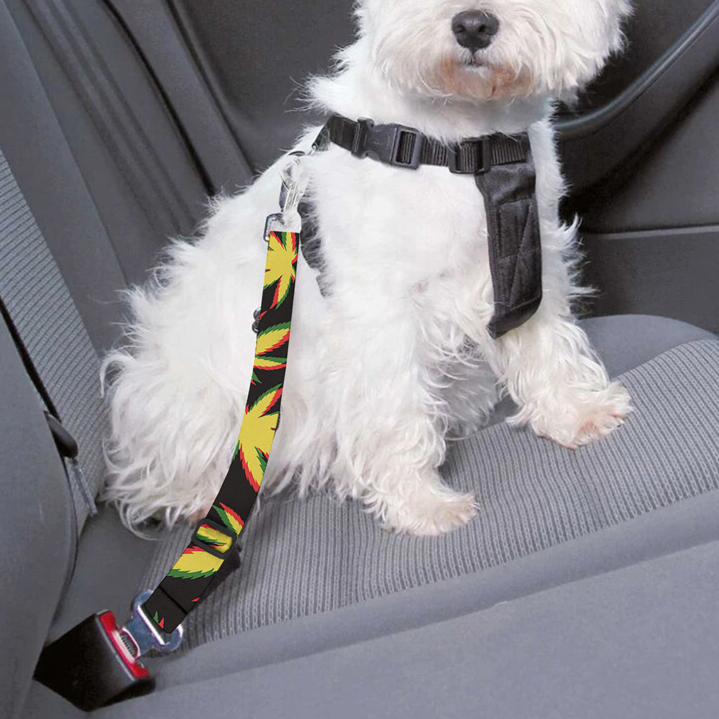 Trippy Weed Leaf Pattern Print Dog Seat Belt