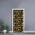 Trippy Weed Leaf Pattern Print Door Sticker