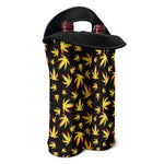 Trippy Weed Leaf Pattern Print Double Neoprene Wine Tote