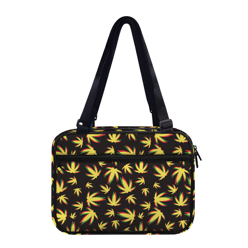 Trippy Weed Leaf Pattern Print Double Strap Bible Bag
