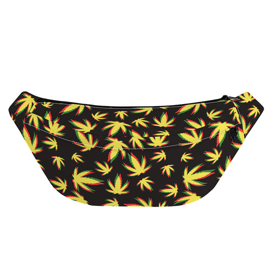 Trippy Weed Leaf Pattern Print Fanny Pack