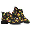 Trippy Weed Leaf Pattern Print Flat Ankle Boots