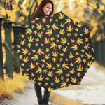 Trippy Weed Leaf Pattern Print Foldable Umbrella