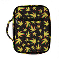 Trippy Weed Leaf Pattern Print Front Pocket Bible Bag