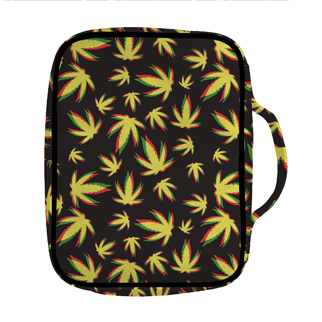 Trippy Weed Leaf Pattern Print Front Pocket Bible Bag
