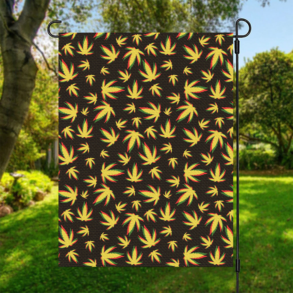 Trippy Weed Leaf Pattern Print Garden Flag