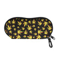 Trippy Weed Leaf Pattern Print Glasses Case