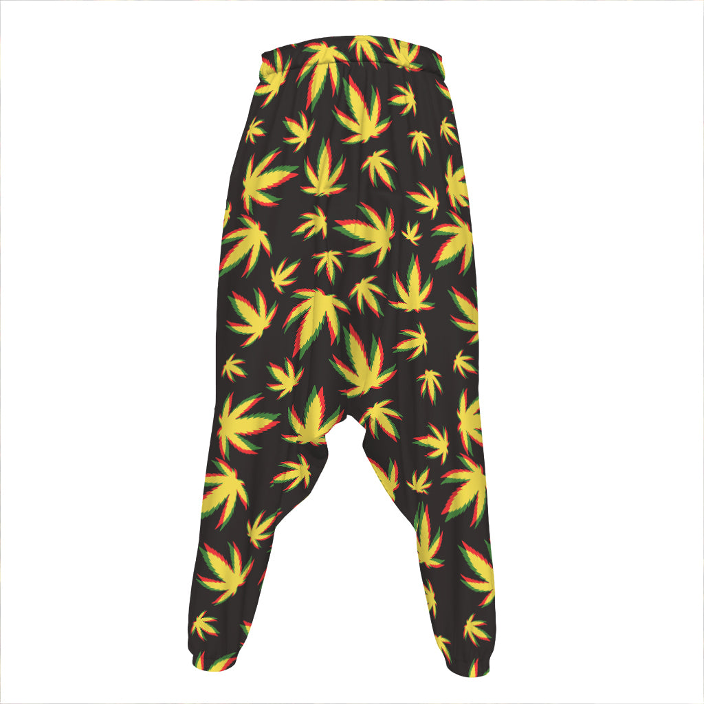 Trippy Weed Leaf Pattern Print Hammer Pants