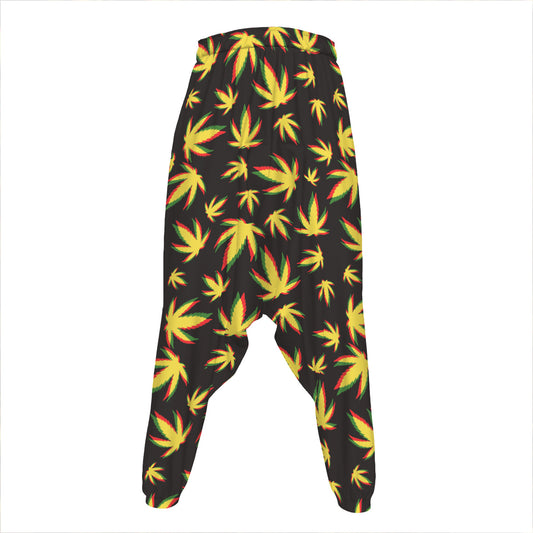 Trippy Weed Leaf Pattern Print Hammer Pants