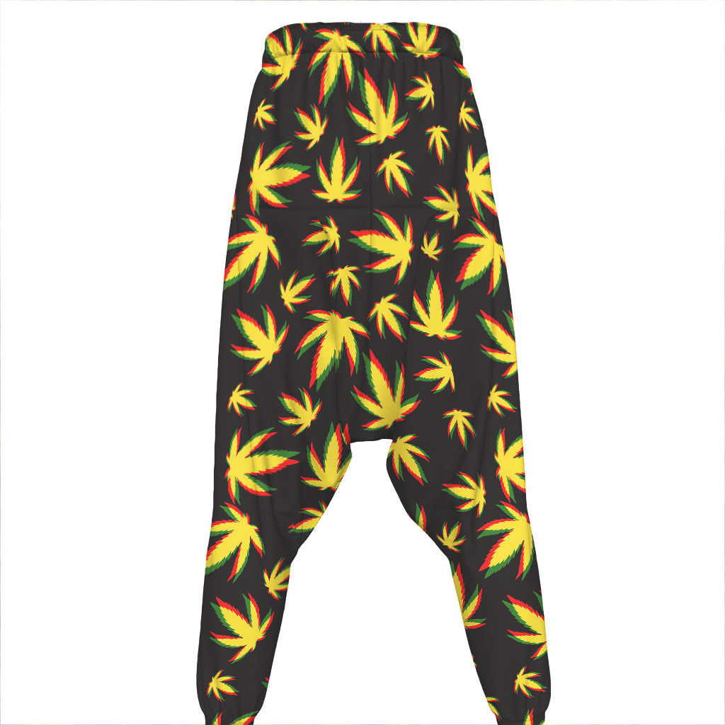 Trippy Weed Leaf Pattern Print Hammer Pants