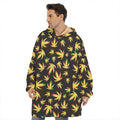 Trippy Weed Leaf Pattern Print Hoodie Blanket