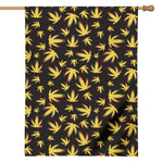 Trippy Weed Leaf Pattern Print House Flag