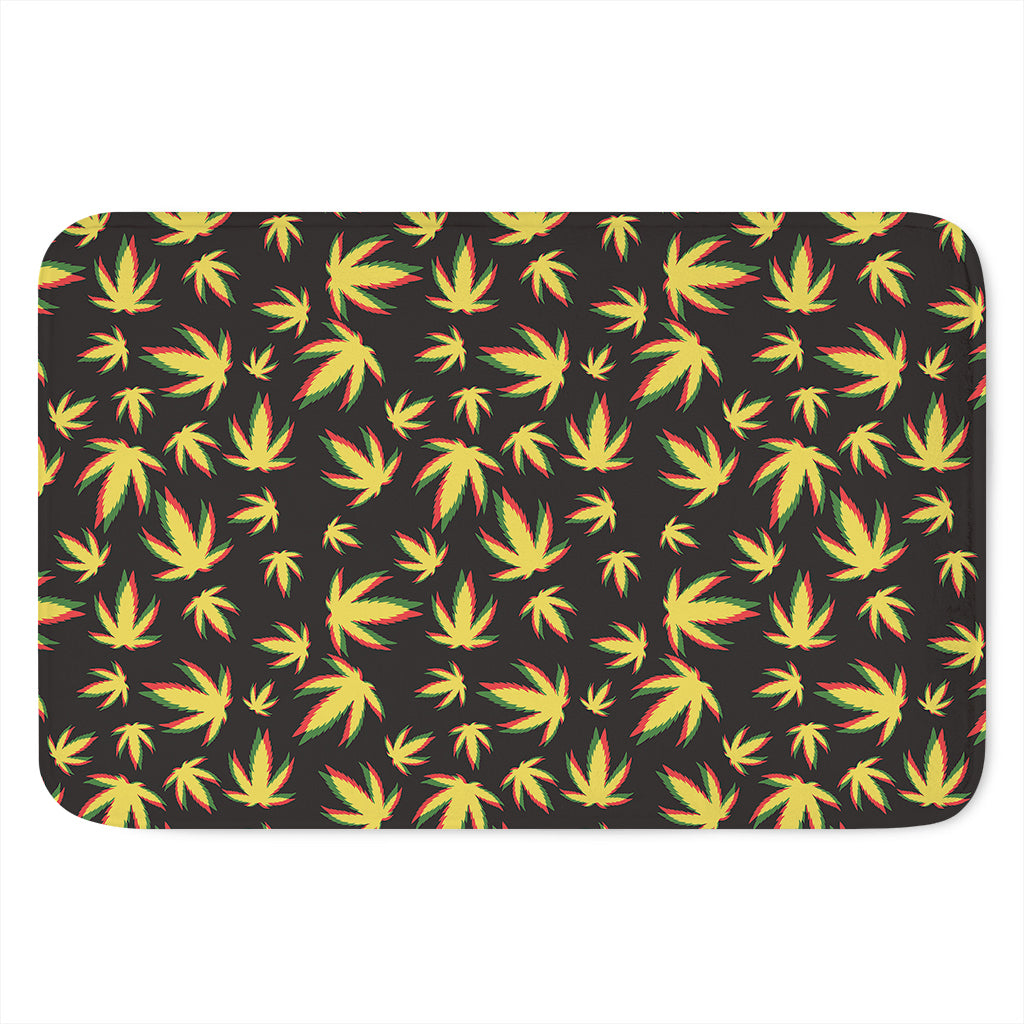 Trippy Weed Leaf Pattern Print Indoor Door Mat