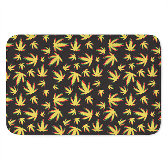 Trippy Weed Leaf Pattern Print Indoor Door Mat