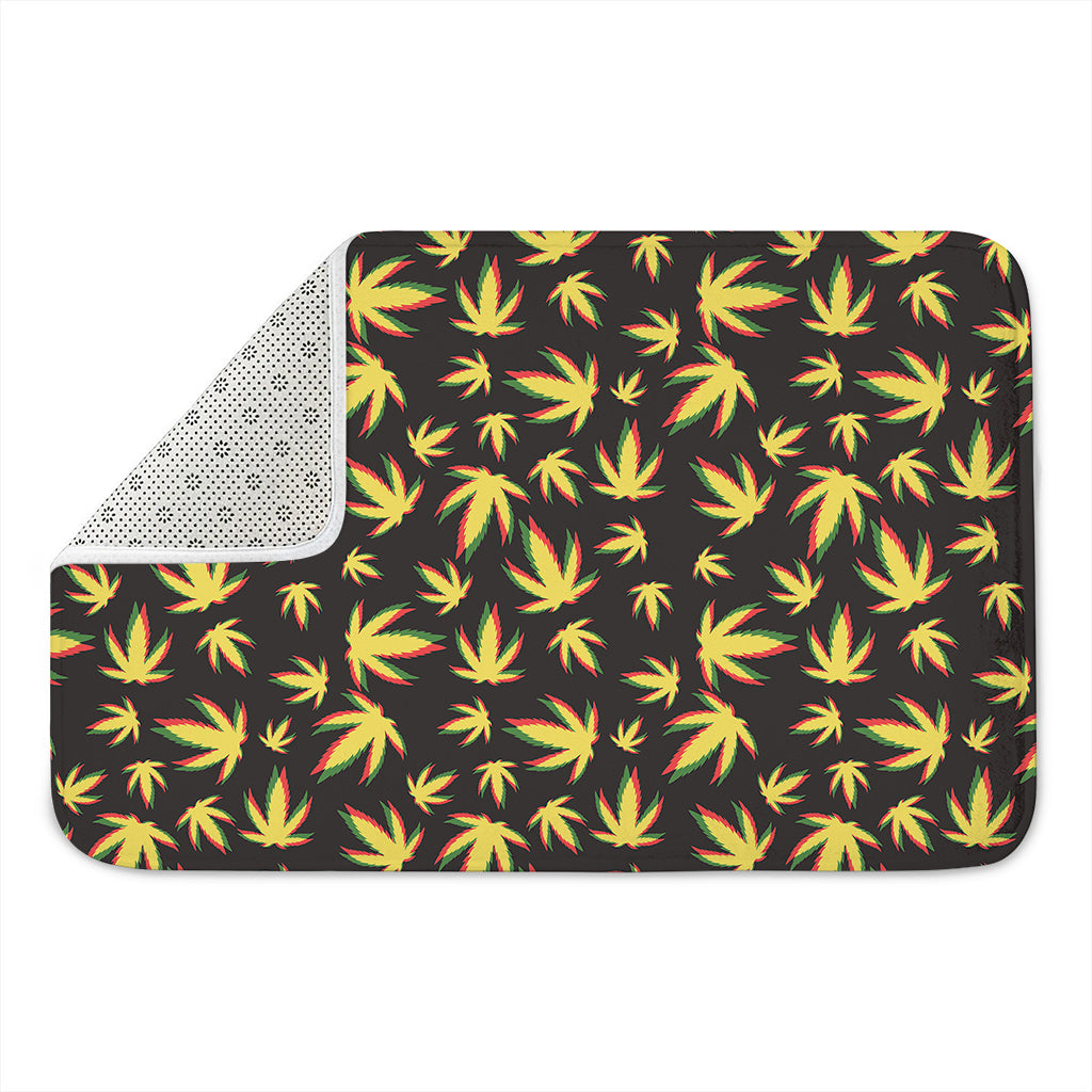 Trippy Weed Leaf Pattern Print Indoor Door Mat