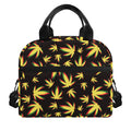Trippy Weed Leaf Pattern Print Insulated Lunch Bag