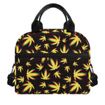Trippy Weed Leaf Pattern Print Insulated Lunch Bag